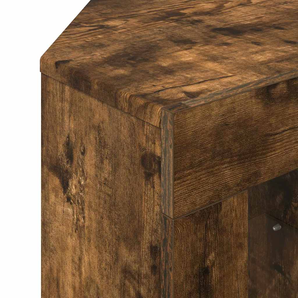 Eck-LED-TV-Schrank Geräucherte Eiche 100x40x68cm Holzwerkstoff