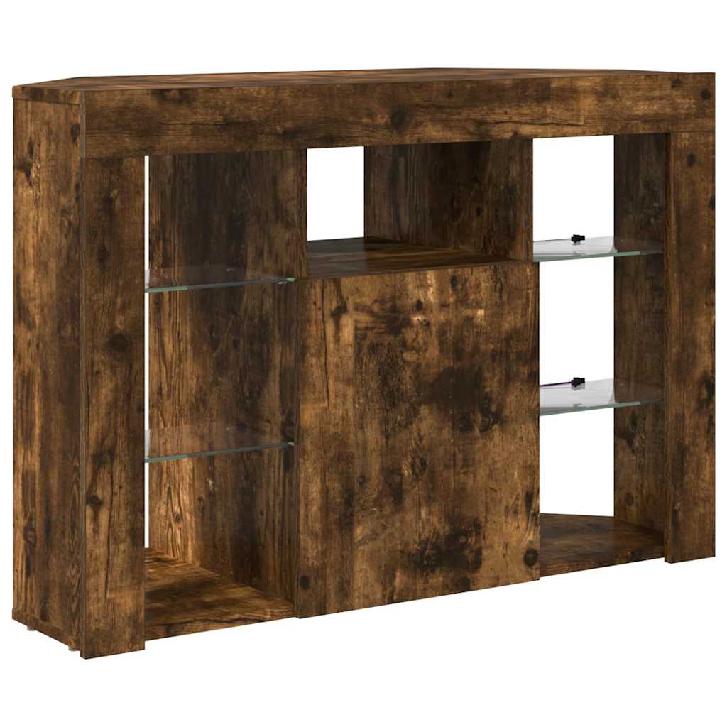 Eck-LED-TV-Schrank Geräucherte Eiche 100x40x68cm Holzwerkstoff