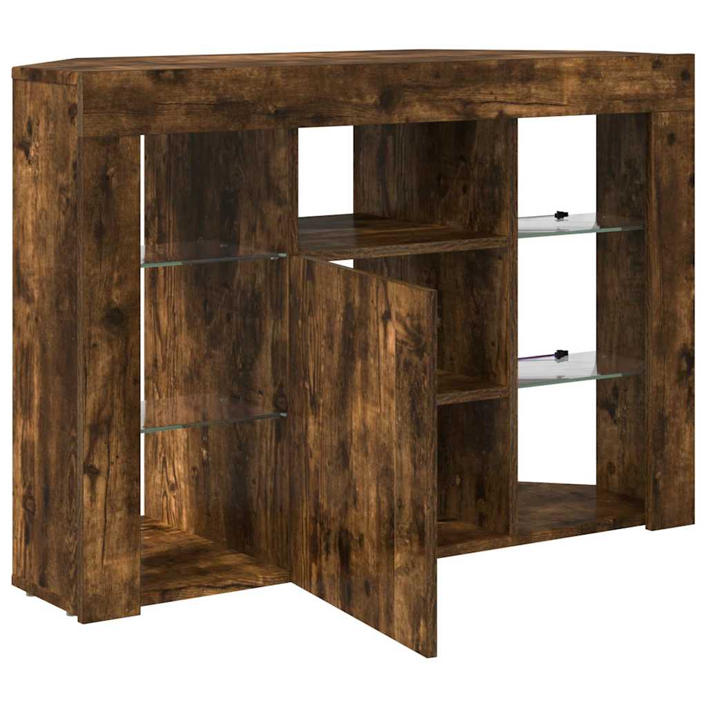 Eck-LED-TV-Schrank Geräucherte Eiche 100x40x68cm Holzwerkstoff