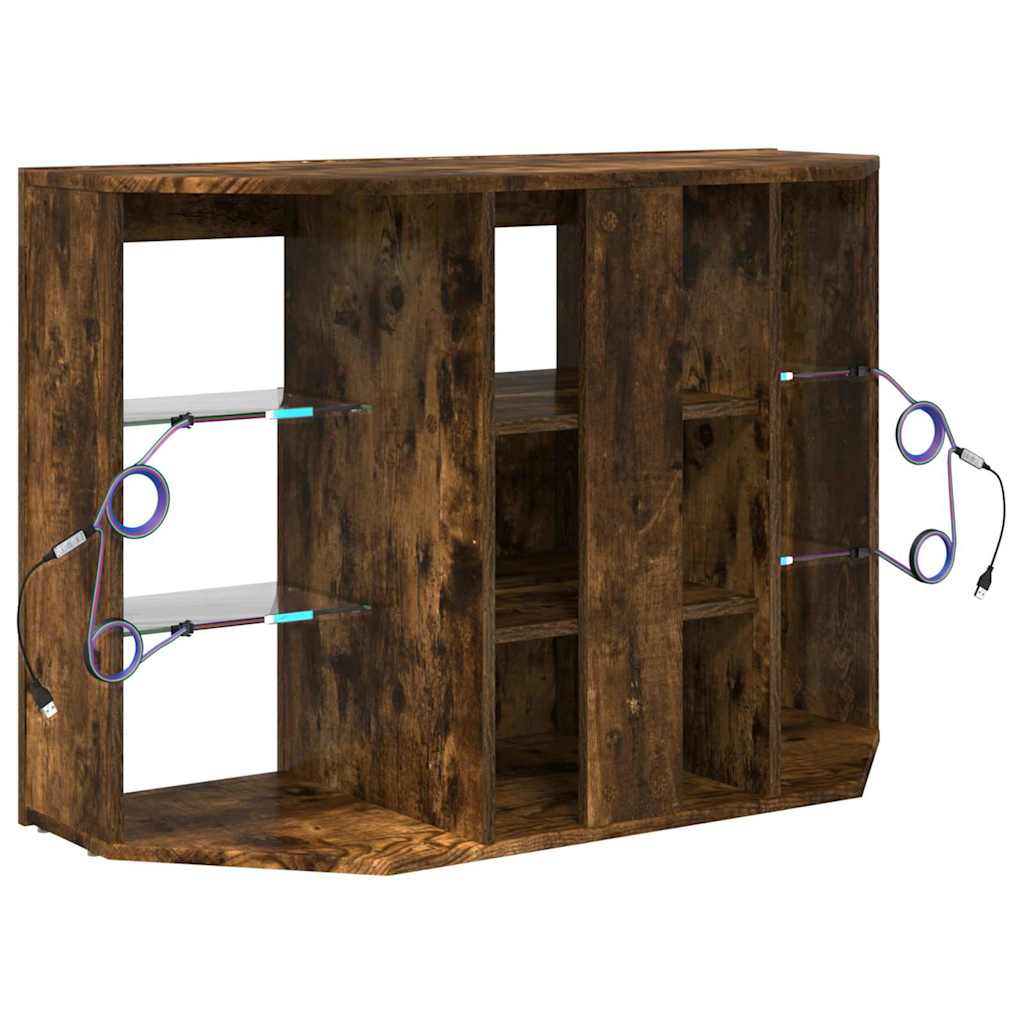 Eck-LED-TV-Schrank Geräucherte Eiche 100x40x68cm Holzwerkstoff