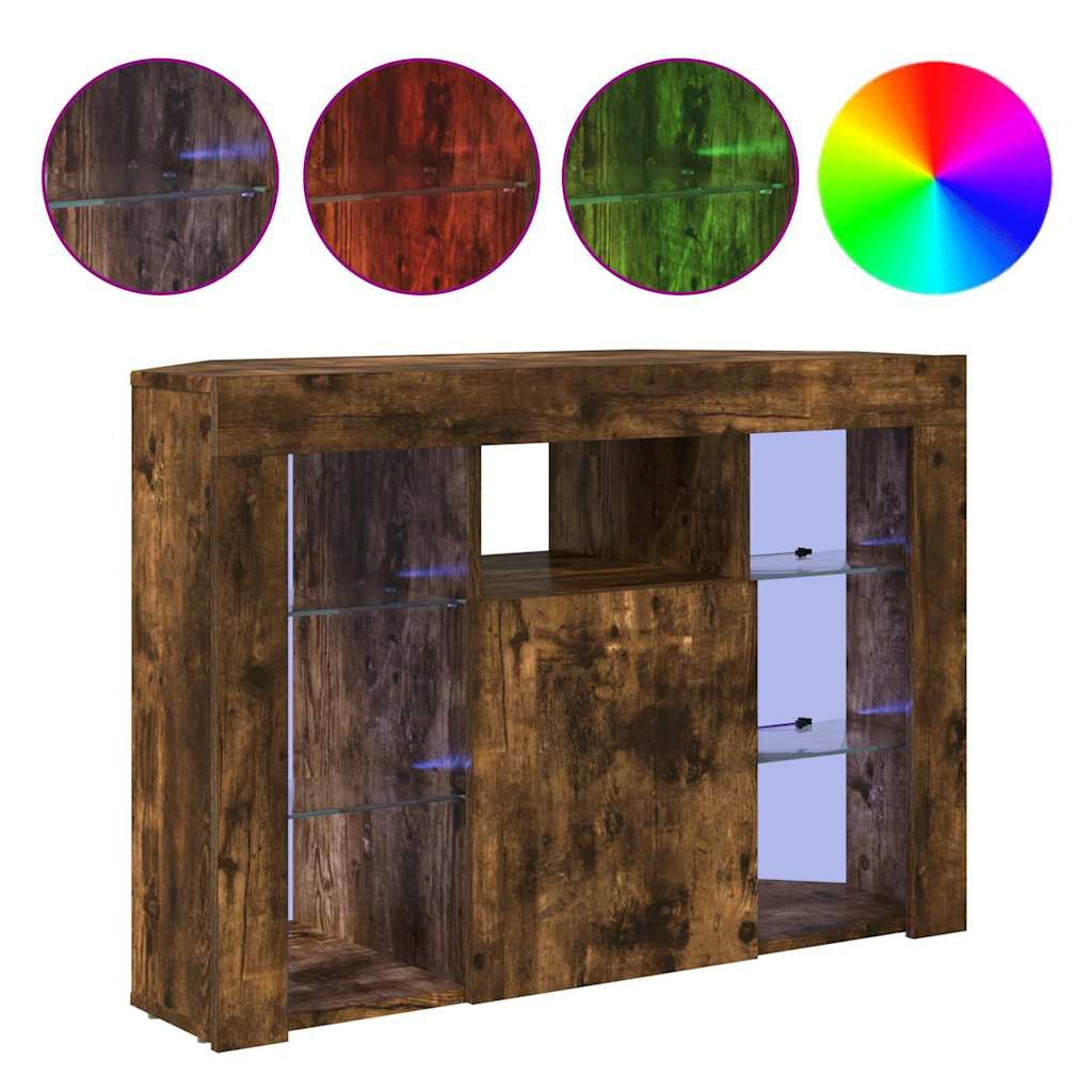 Eck-LED-TV-Schrank Geräucherte Eiche 100x40x68cm Holzwerkstoff