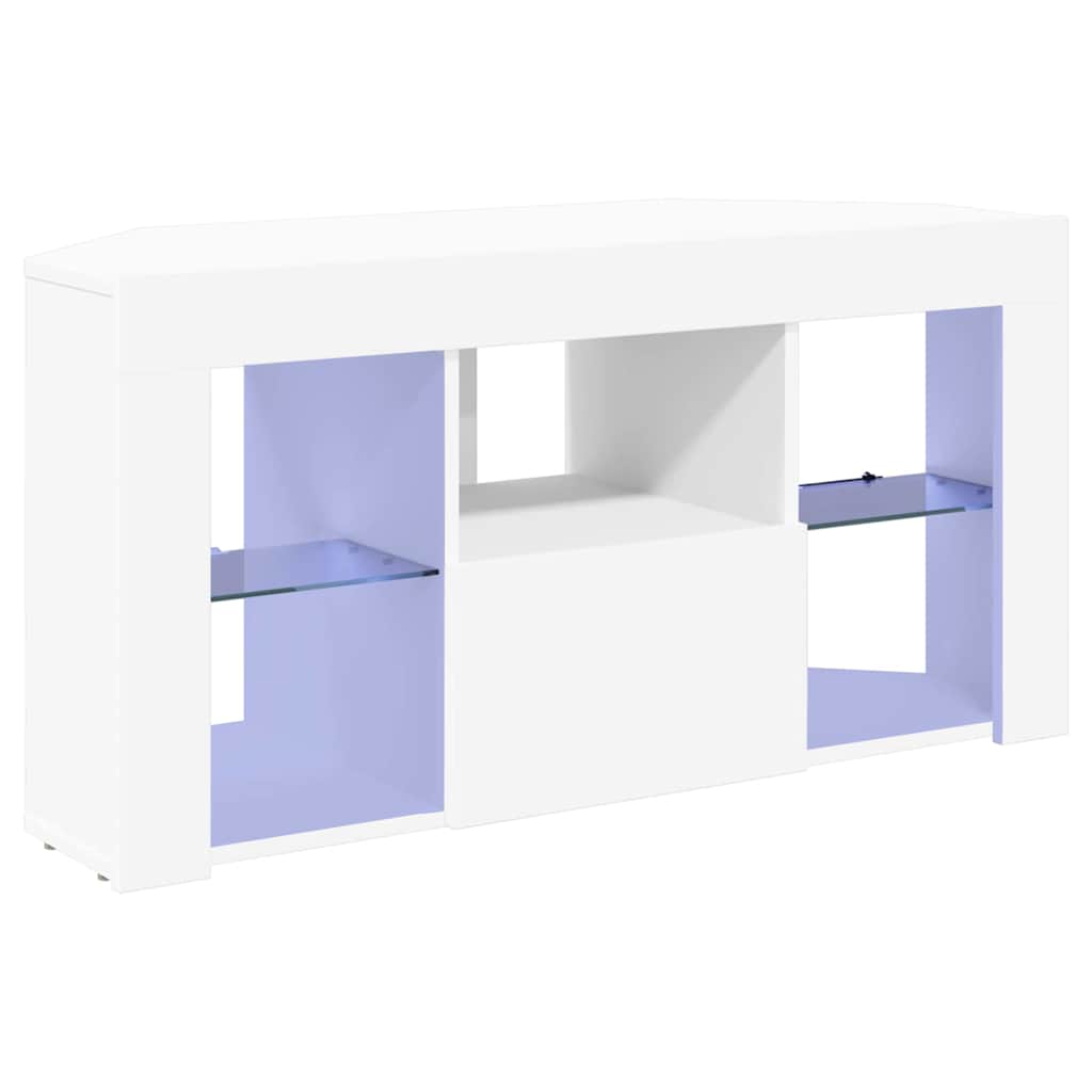 Eck-LED-TV-Schrank Weiß 100 x 40 x 50 cm Holzwerkstoff