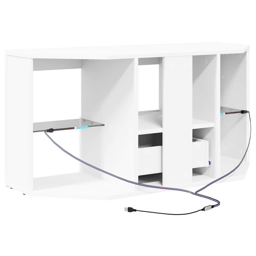 Eck-LED-TV-Schrank Weiß 100 x 40 x 50 cm Holzwerkstoff