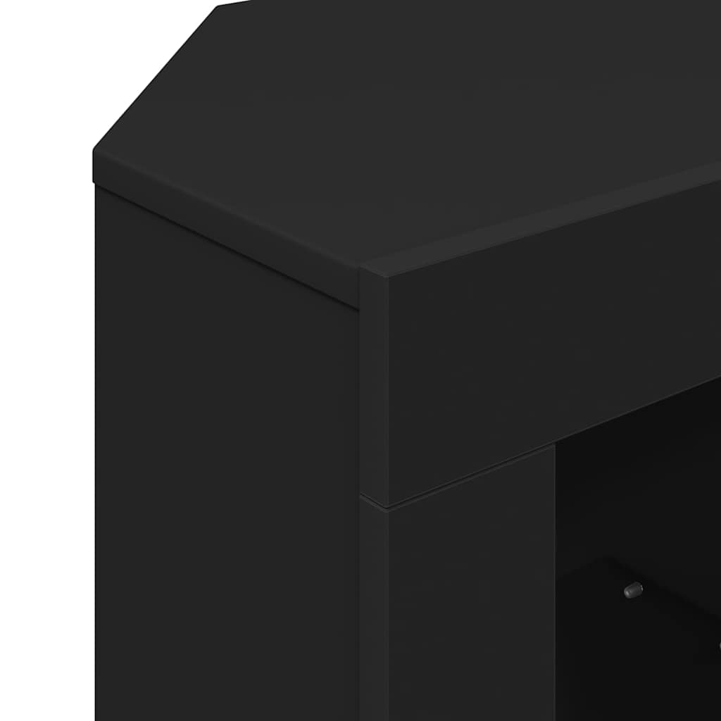 Eck-LED-TV-Schrank Schwarz 100 x 40 x 50 cm Holzwerkstoff