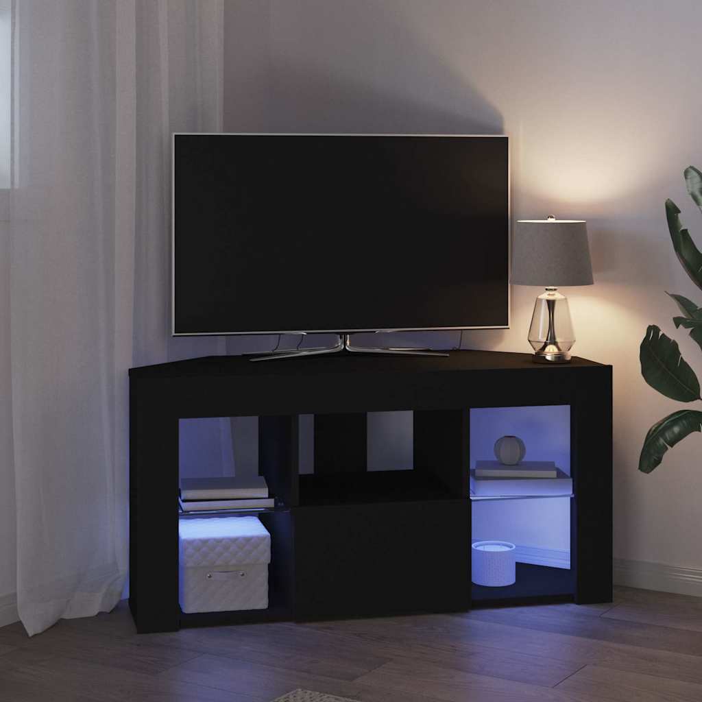 Eck-LED-TV-Schrank Schwarz 100 x 40 x 50 cm Holzwerkstoff