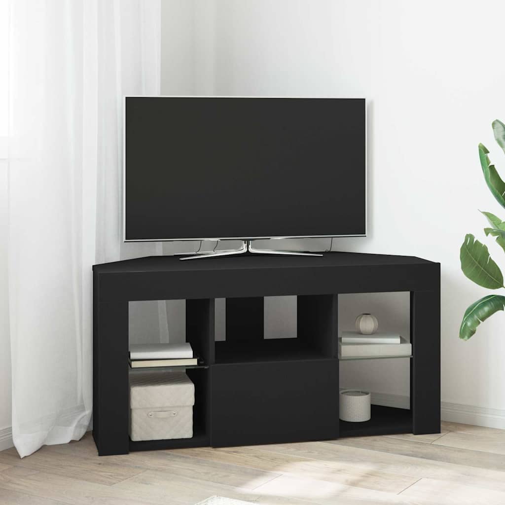 Eck-LED-TV-Schrank Schwarz 100 x 40 x 50 cm Holzwerkstoff