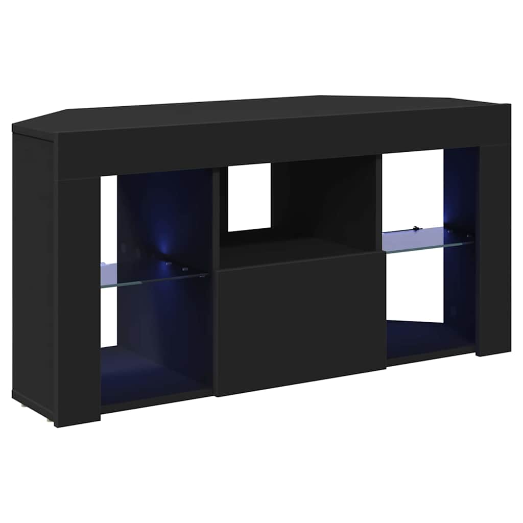 Eck-LED-TV-Schrank Schwarz 100 x 40 x 50 cm Holzwerkstoff