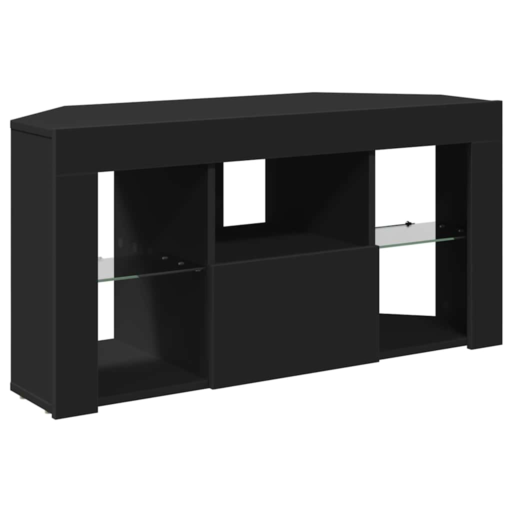 Eck-LED-TV-Schrank Schwarz 100 x 40 x 50 cm Holzwerkstoff
