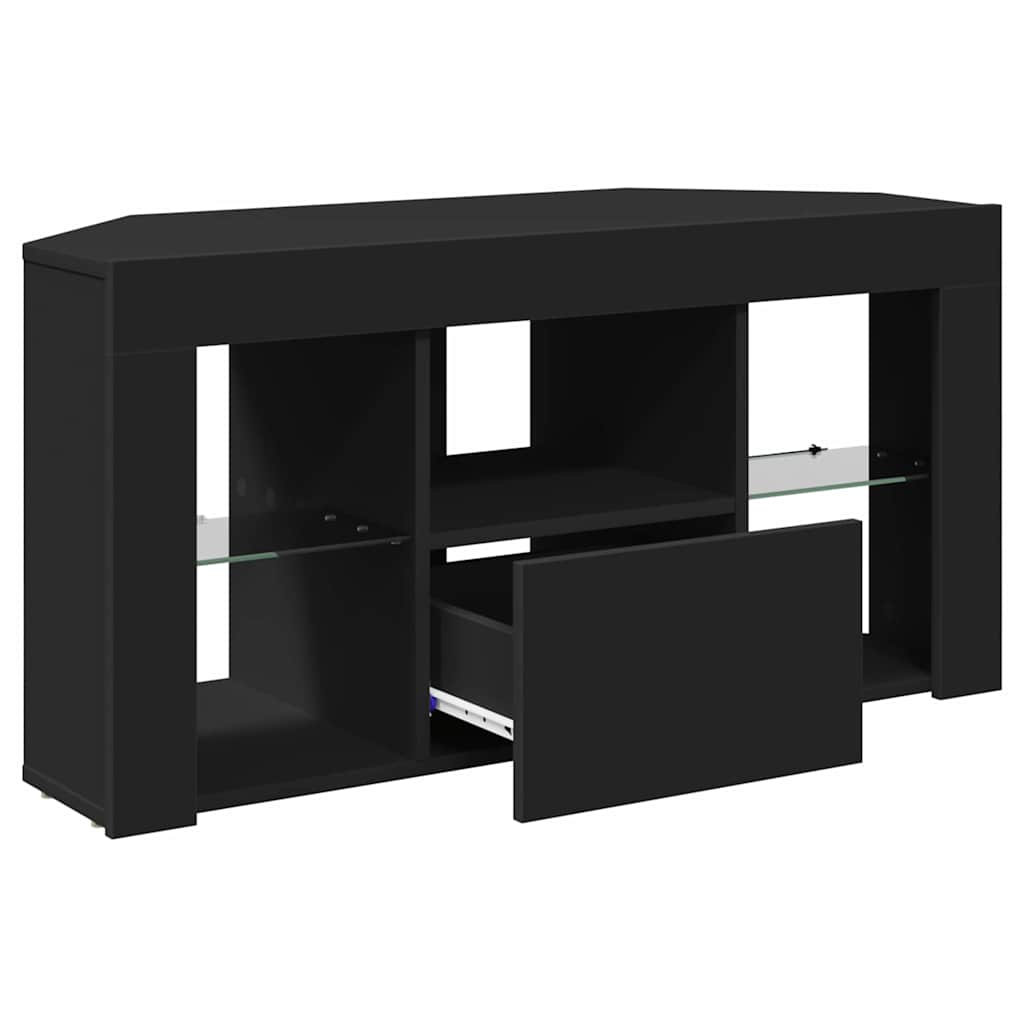 Eck-LED-TV-Schrank Schwarz 100 x 40 x 50 cm Holzwerkstoff