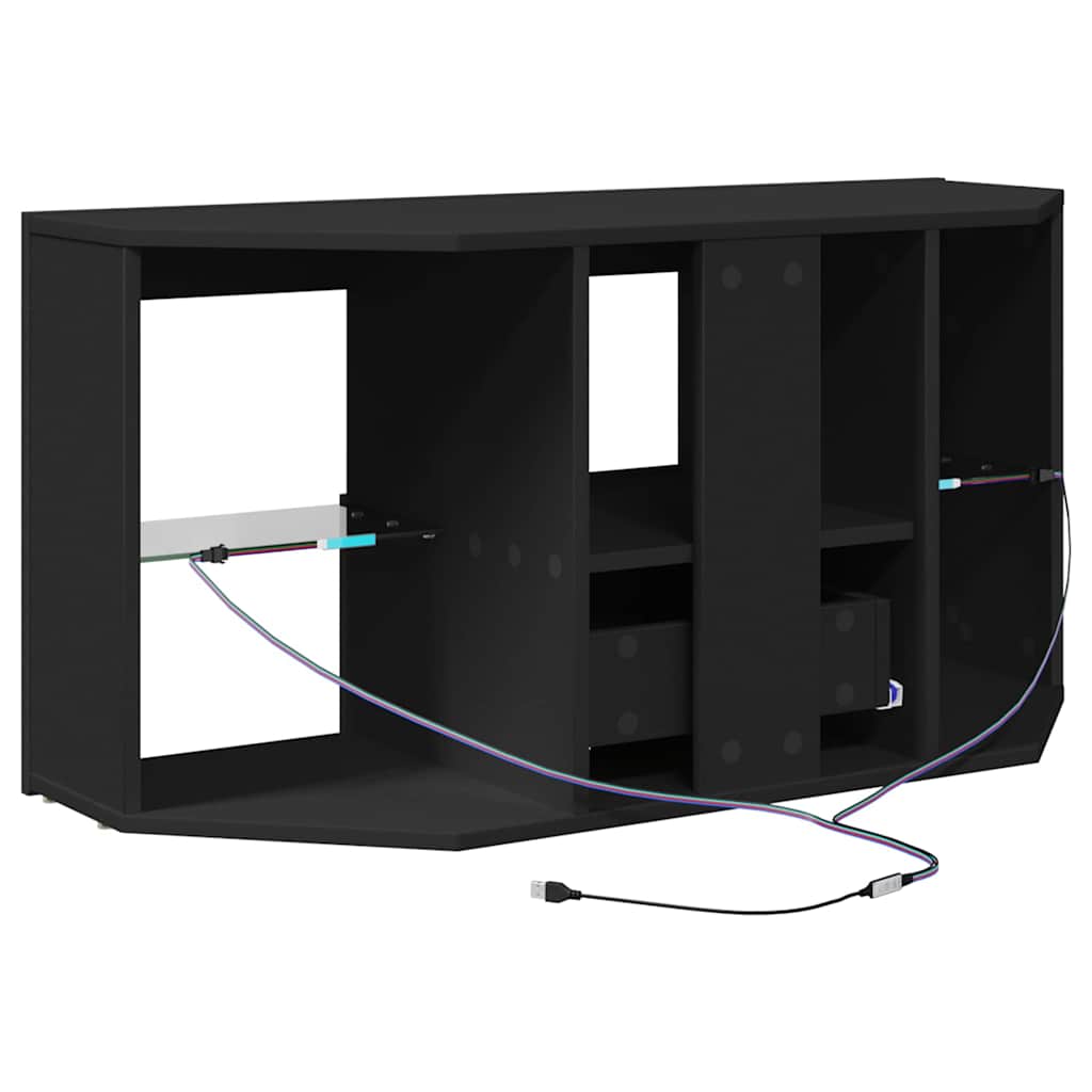 Eck-LED-TV-Schrank Schwarz 100 x 40 x 50 cm Holzwerkstoff