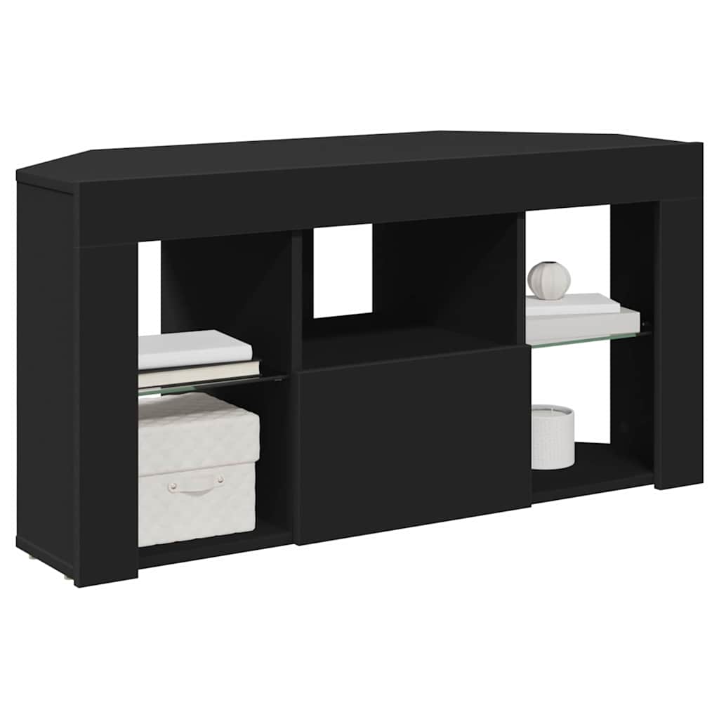 Eck-LED-TV-Schrank Schwarz 100 x 40 x 50 cm Holzwerkstoff