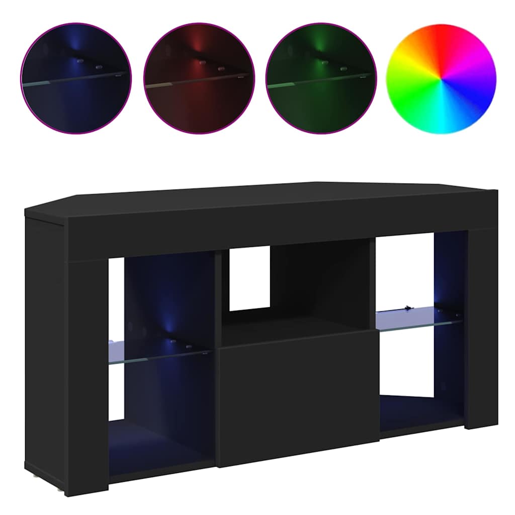 Eck-LED-TV-Schrank Schwarz 100 x 40 x 50 cm Holzwerkstoff