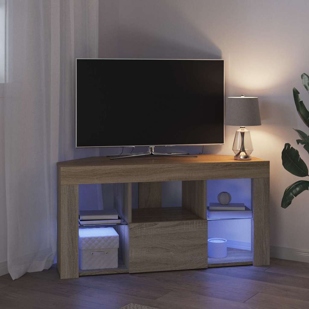 Eck-LED-TV-Schrank Sonoma-Eiche 100 x 40 x 50 cm Holzwerkstoff