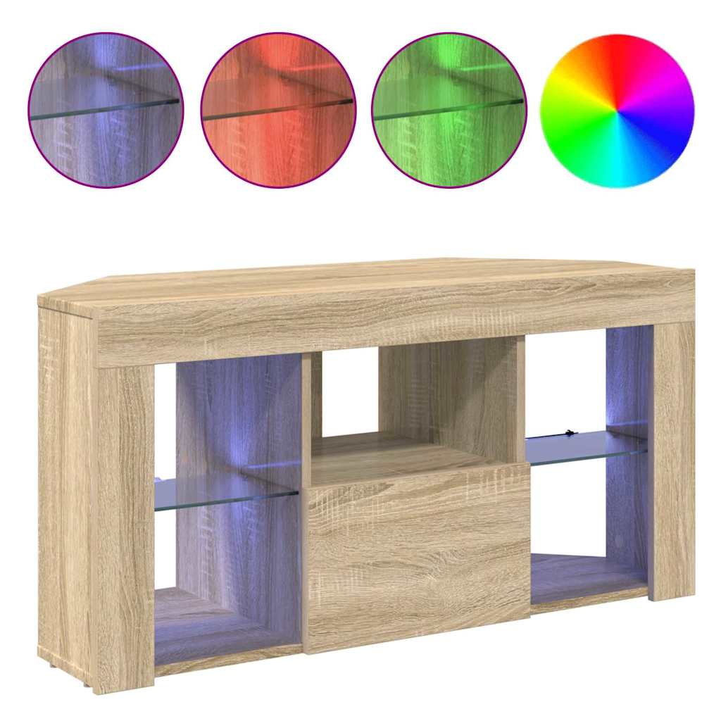 Eck-LED-TV-Schrank Sonoma-Eiche 100 x 40 x 50 cm Holzwerkstoff