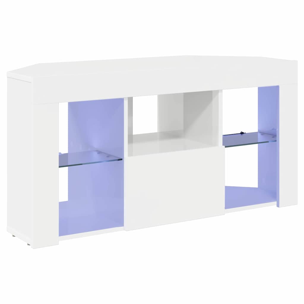 Eck-LED-TV-Schrank Wandmontiert Hochglanz Weiß 100 x 40 x 50 cm
