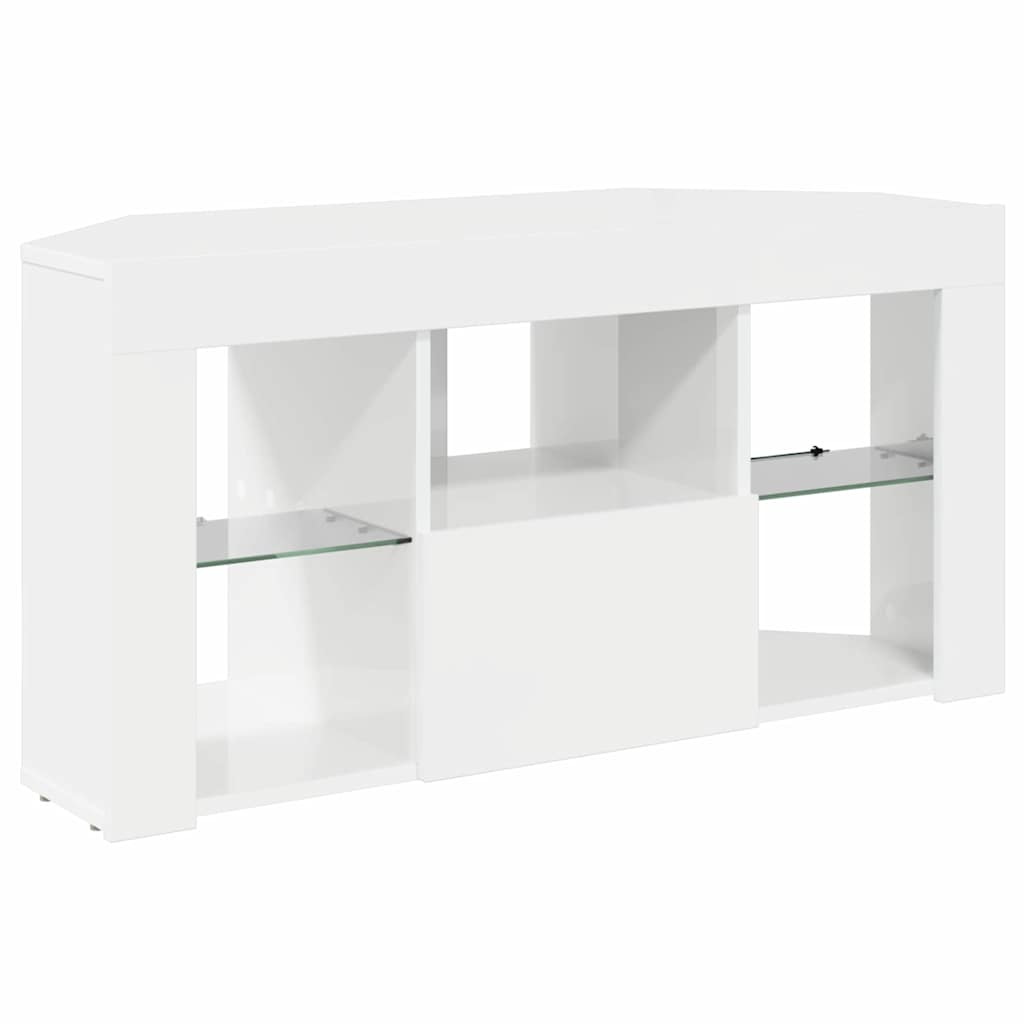 Eck-LED-TV-Schrank Wandmontiert Hochglanz Weiß 100 x 40 x 50 cm