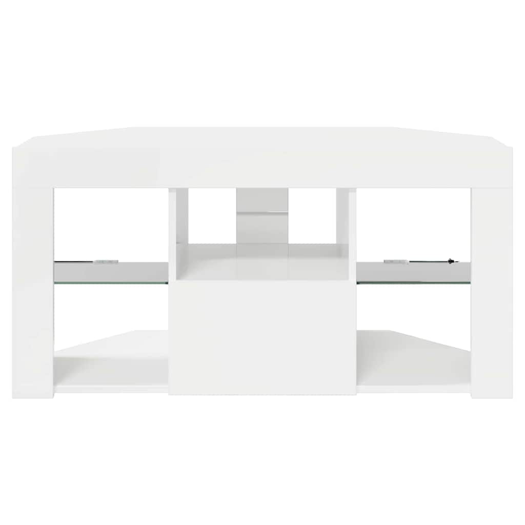 Eck-LED-TV-Schrank Wandmontiert Hochglanz Weiß 100 x 40 x 50 cm