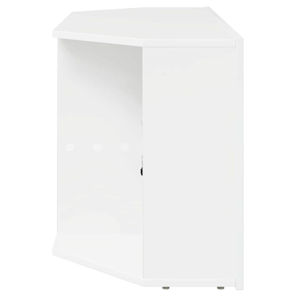 Eck-LED-TV-Schrank Wandmontiert Hochglanz Weiß 100 x 40 x 50 cm