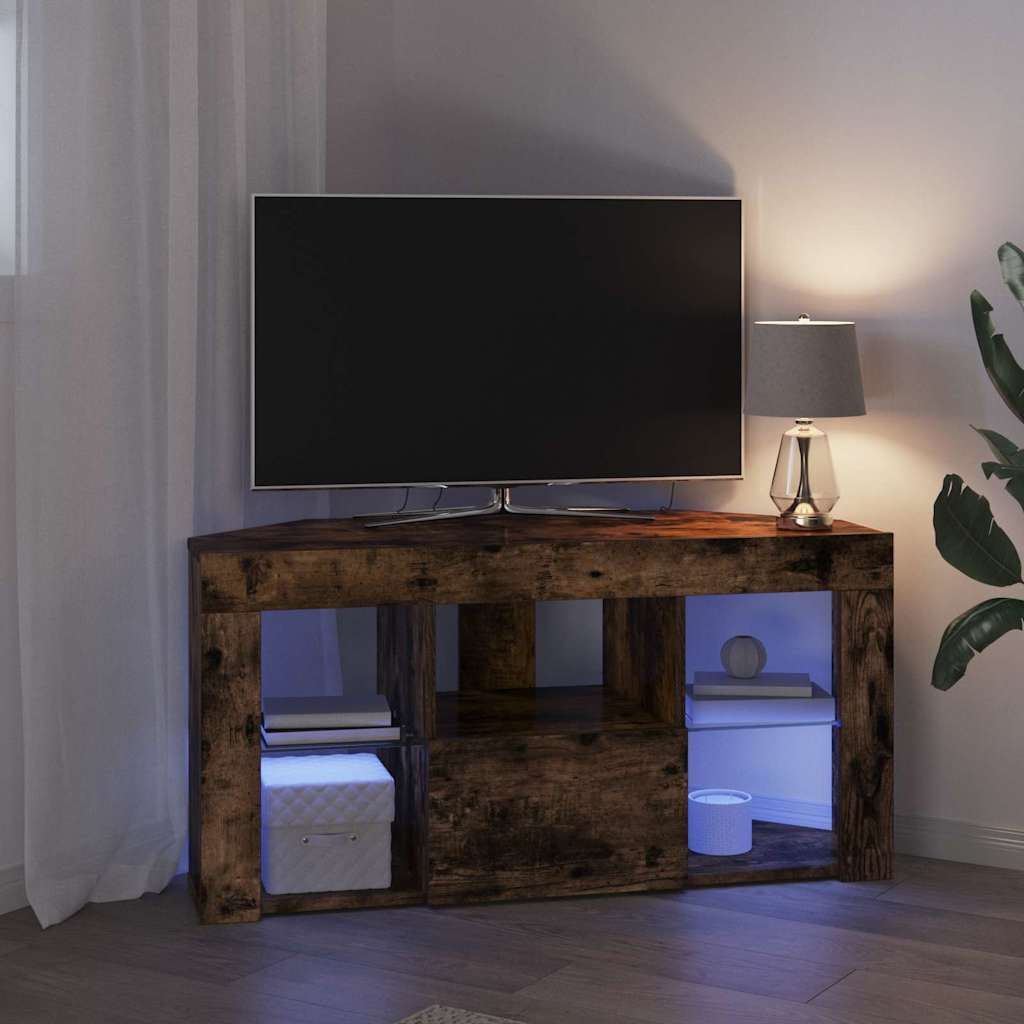 Eck-LED-TV-Schrank Geräucherte Eiche 100 x 40 x 50 cm
