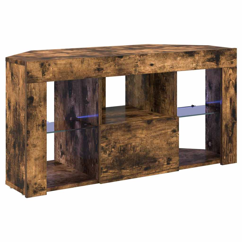 Eck-LED-TV-Schrank Geräucherte Eiche 100 x 40 x 50 cm