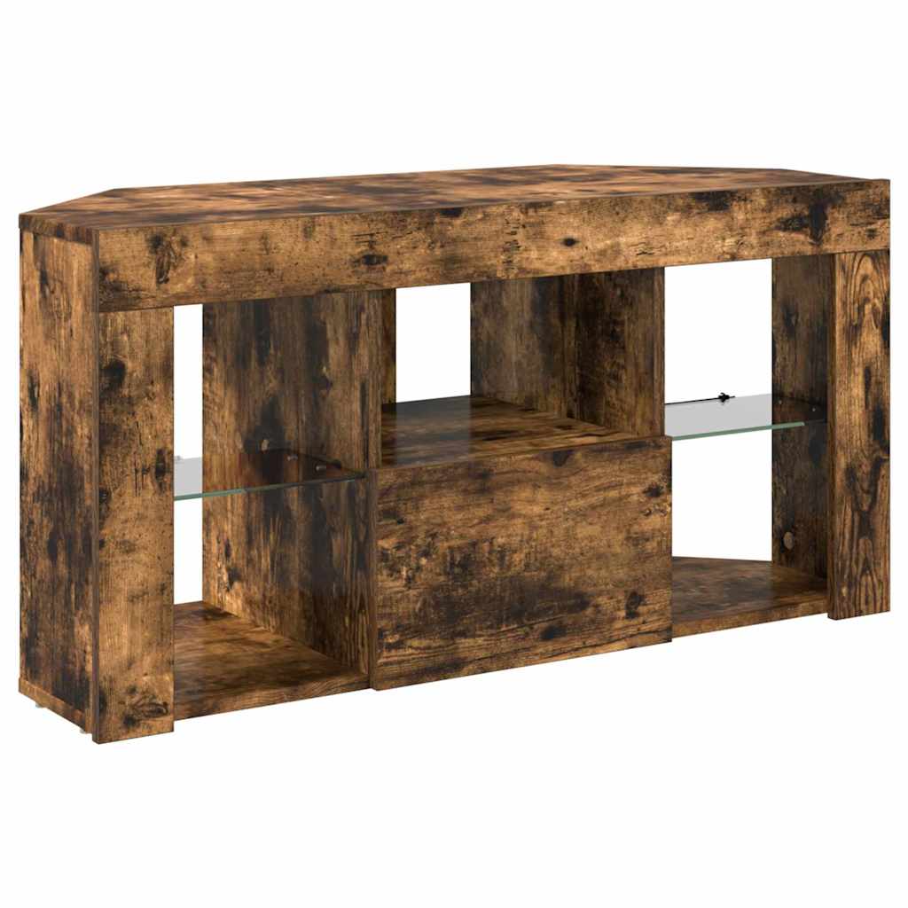 Eck-LED-TV-Schrank Geräucherte Eiche 100 x 40 x 50 cm