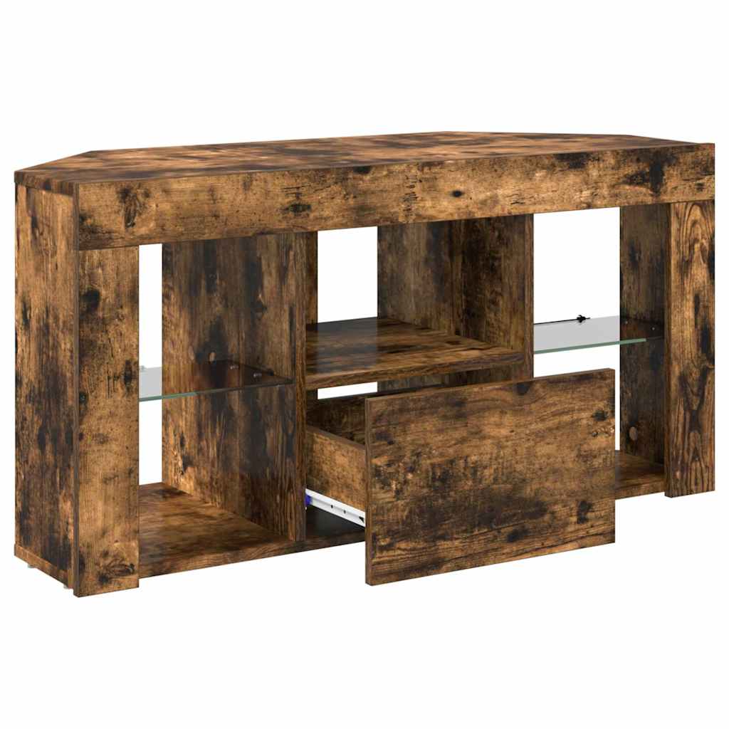 Eck-LED-TV-Schrank Geräucherte Eiche 100 x 40 x 50 cm