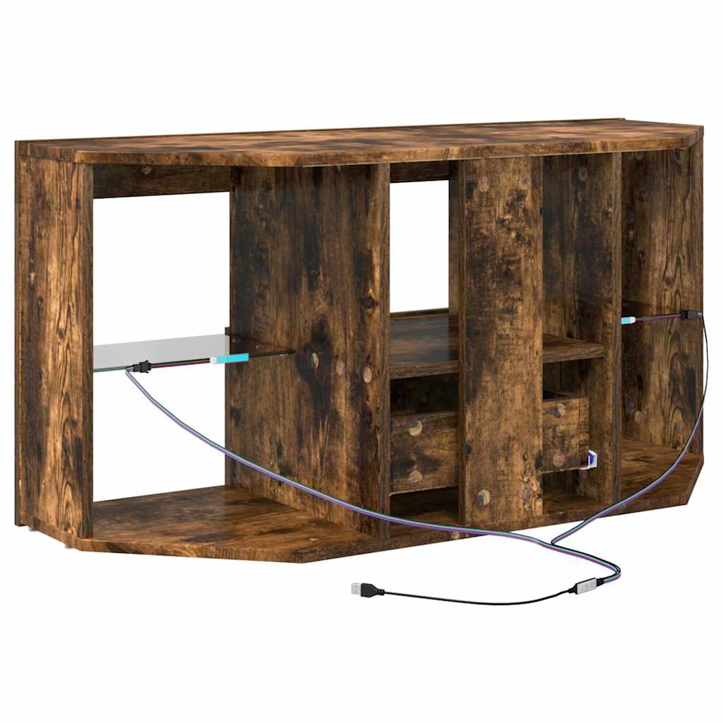 Eck-LED-TV-Schrank Geräucherte Eiche 100 x 40 x 50 cm