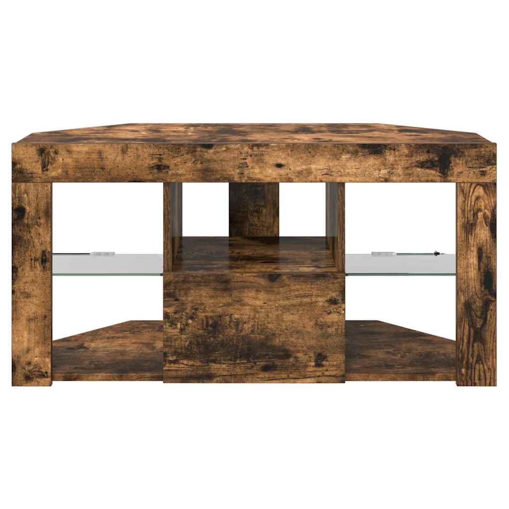 Eck-LED-TV-Schrank Geräucherte Eiche 100 x 40 x 50 cm