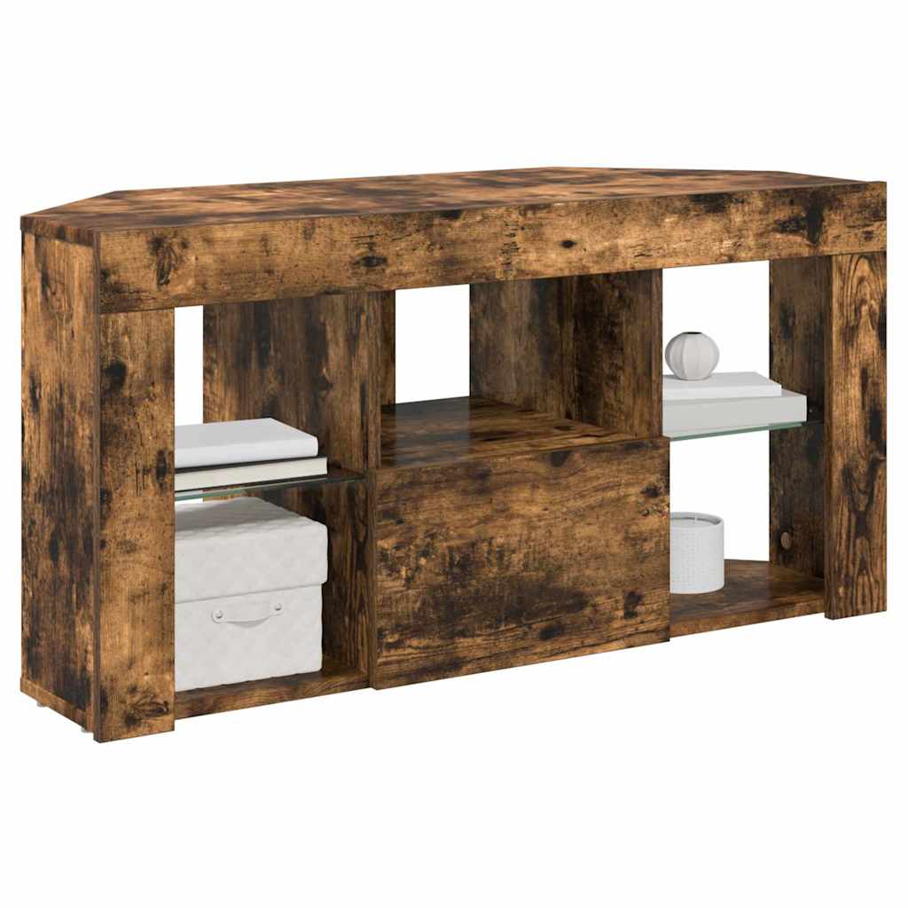 Eck-LED-TV-Schrank Geräucherte Eiche 100 x 40 x 50 cm