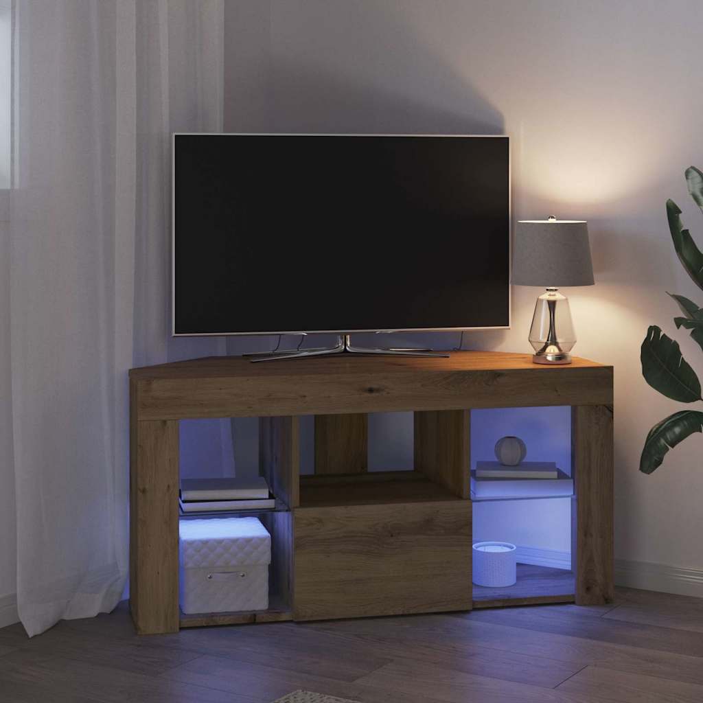 Eck-LED-TV-Schrank Artisan-Eiche 100 x 40 x 50 cm Holzwerkstoff