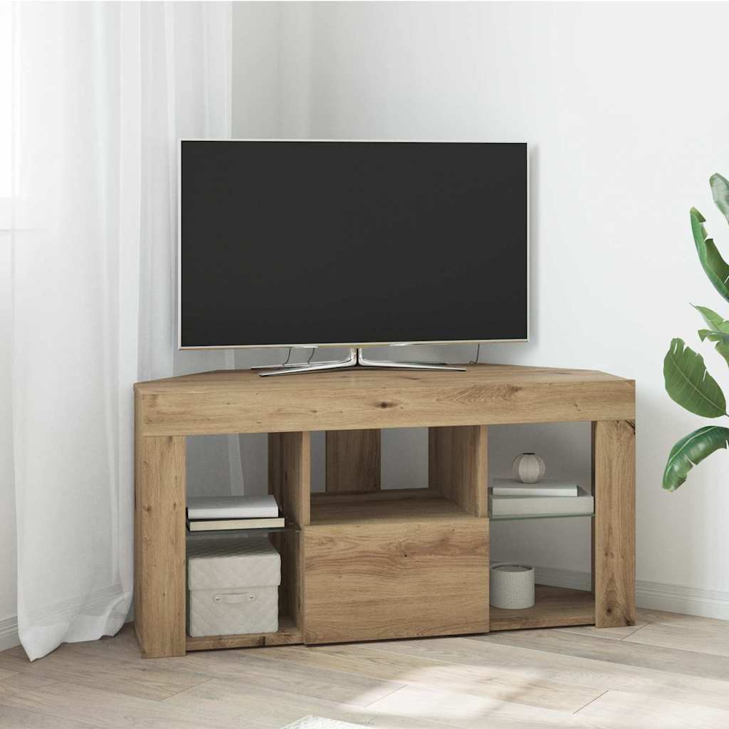 Eck-LED-TV-Schrank Artisan-Eiche 100 x 40 x 50 cm Holzwerkstoff