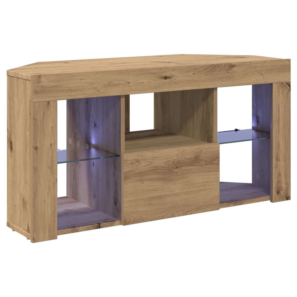Eck-LED-TV-Schrank Artisan-Eiche 100 x 40 x 50 cm Holzwerkstoff