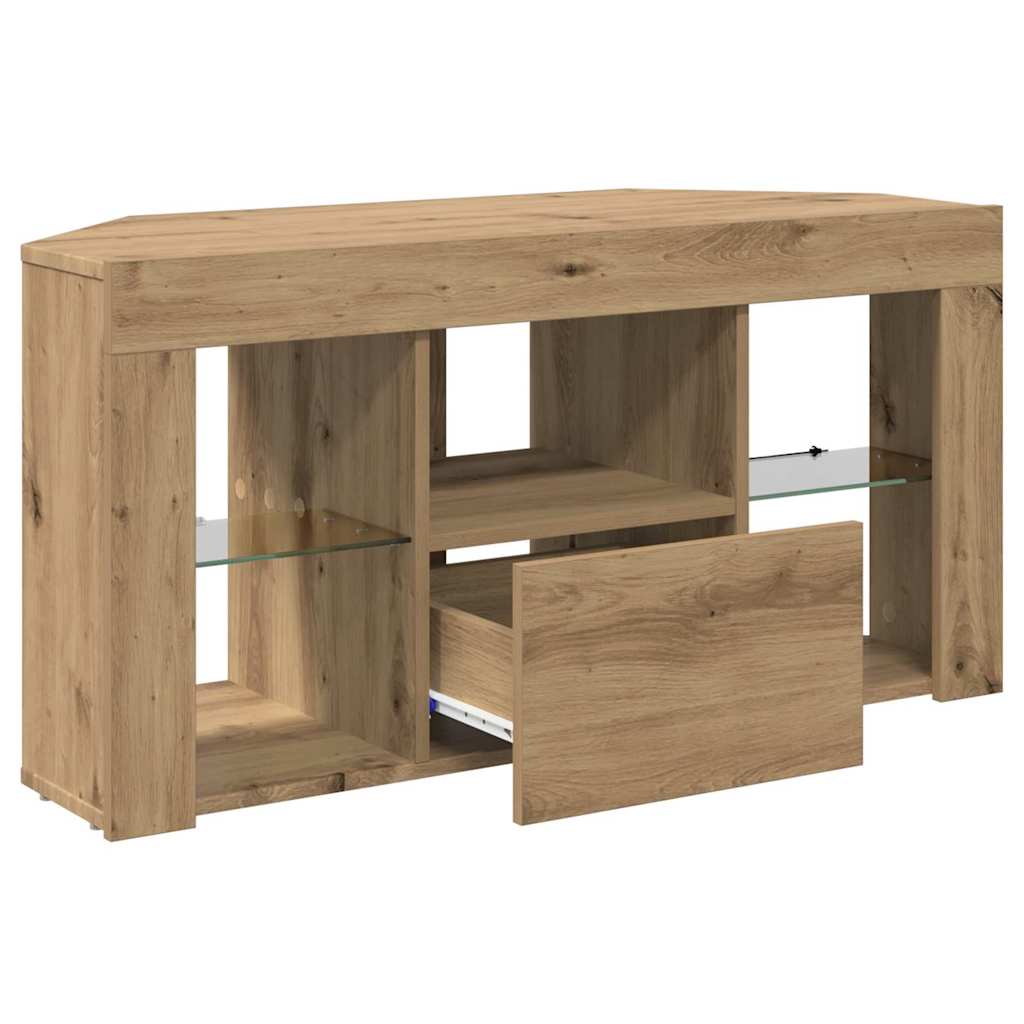 Eck-LED-TV-Schrank Artisan-Eiche 100 x 40 x 50 cm Holzwerkstoff