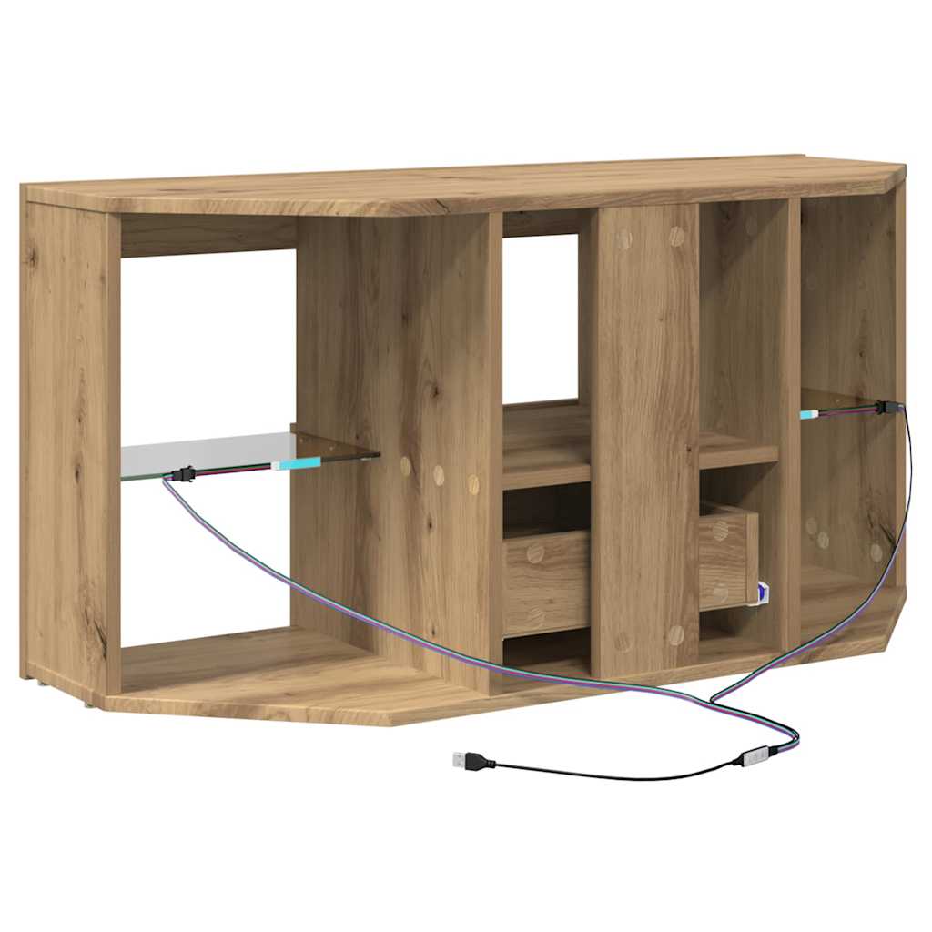 Eck-LED-TV-Schrank Artisan-Eiche 100 x 40 x 50 cm Holzwerkstoff