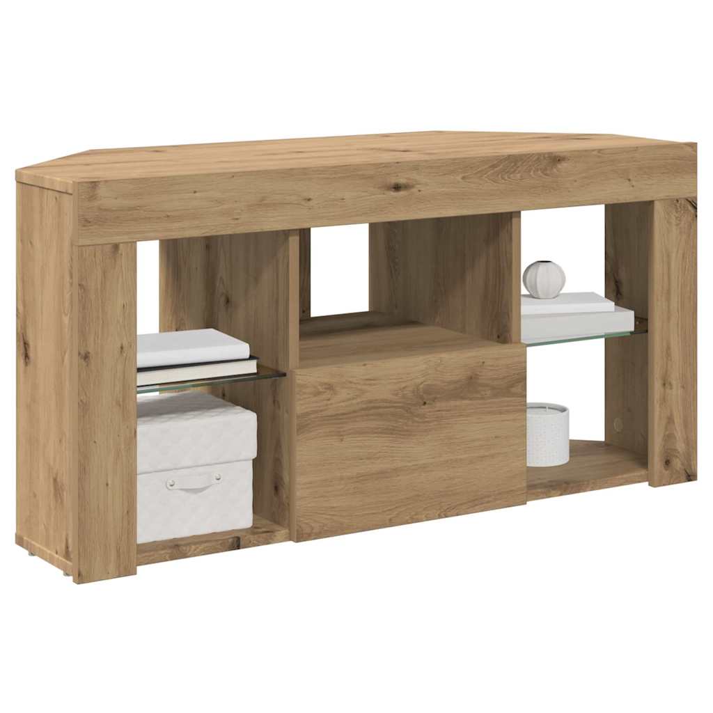 Eck-LED-TV-Schrank Artisan-Eiche 100 x 40 x 50 cm Holzwerkstoff
