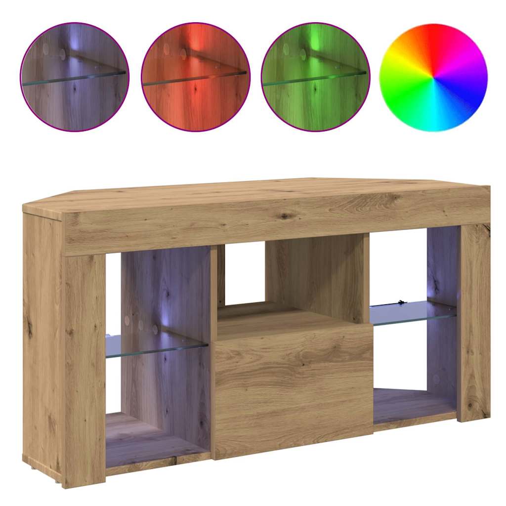 Eck-LED-TV-Schrank Artisan-Eiche 100 x 40 x 50 cm Holzwerkstoff