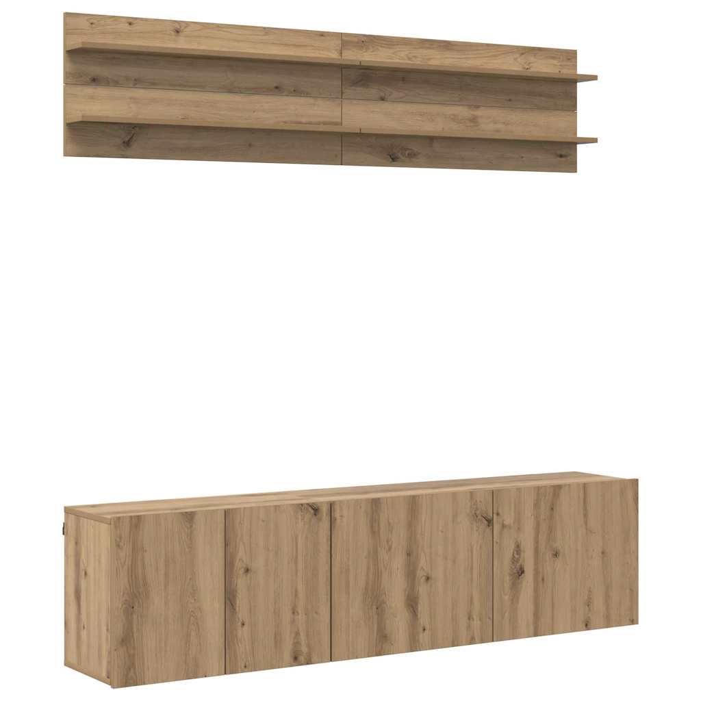 TV-Einheiten Wandmontiert 6 pcs Artisan-Eiche Holzwerkstoff