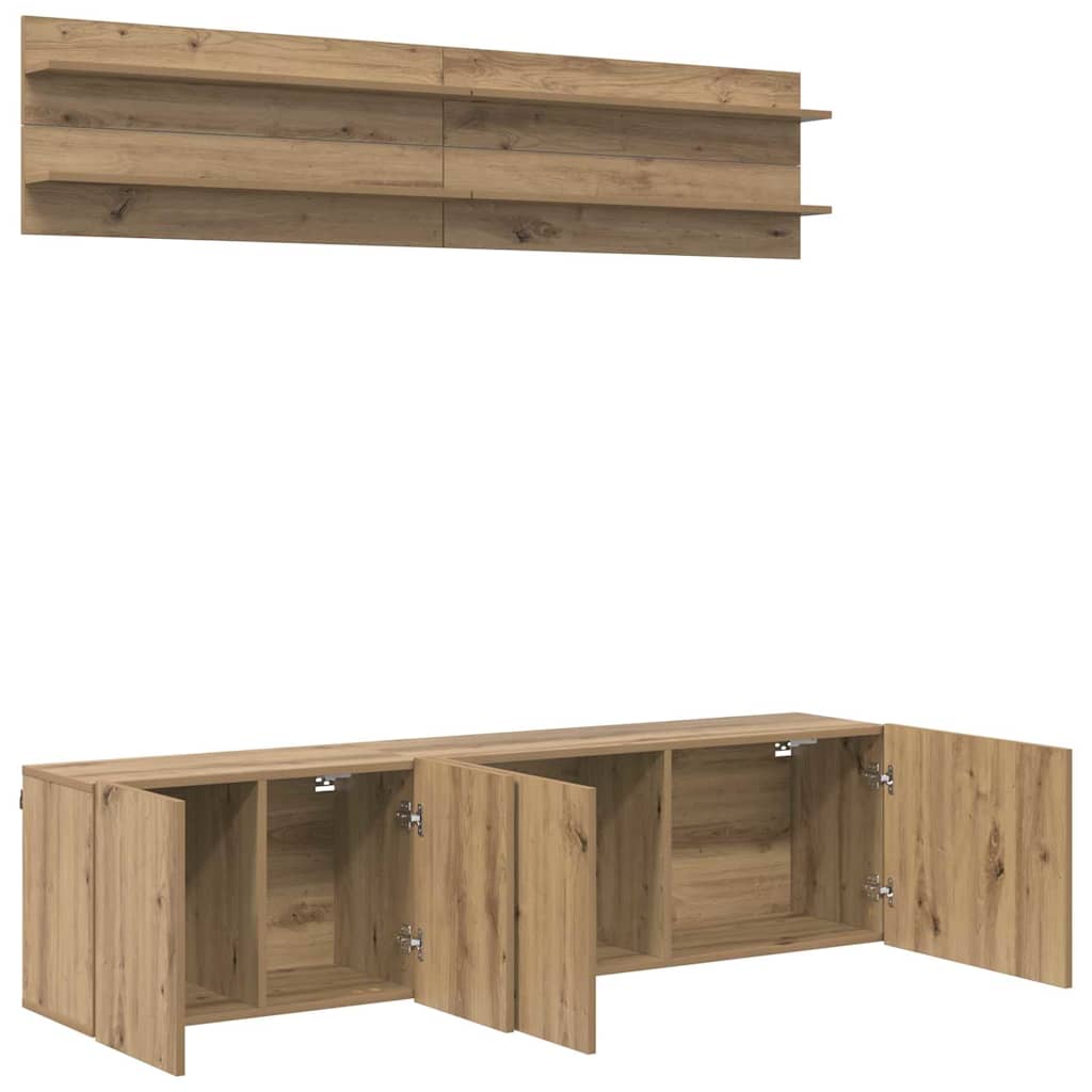 TV-Einheiten Wandmontiert 6 pcs Artisan-Eiche Holzwerkstoff