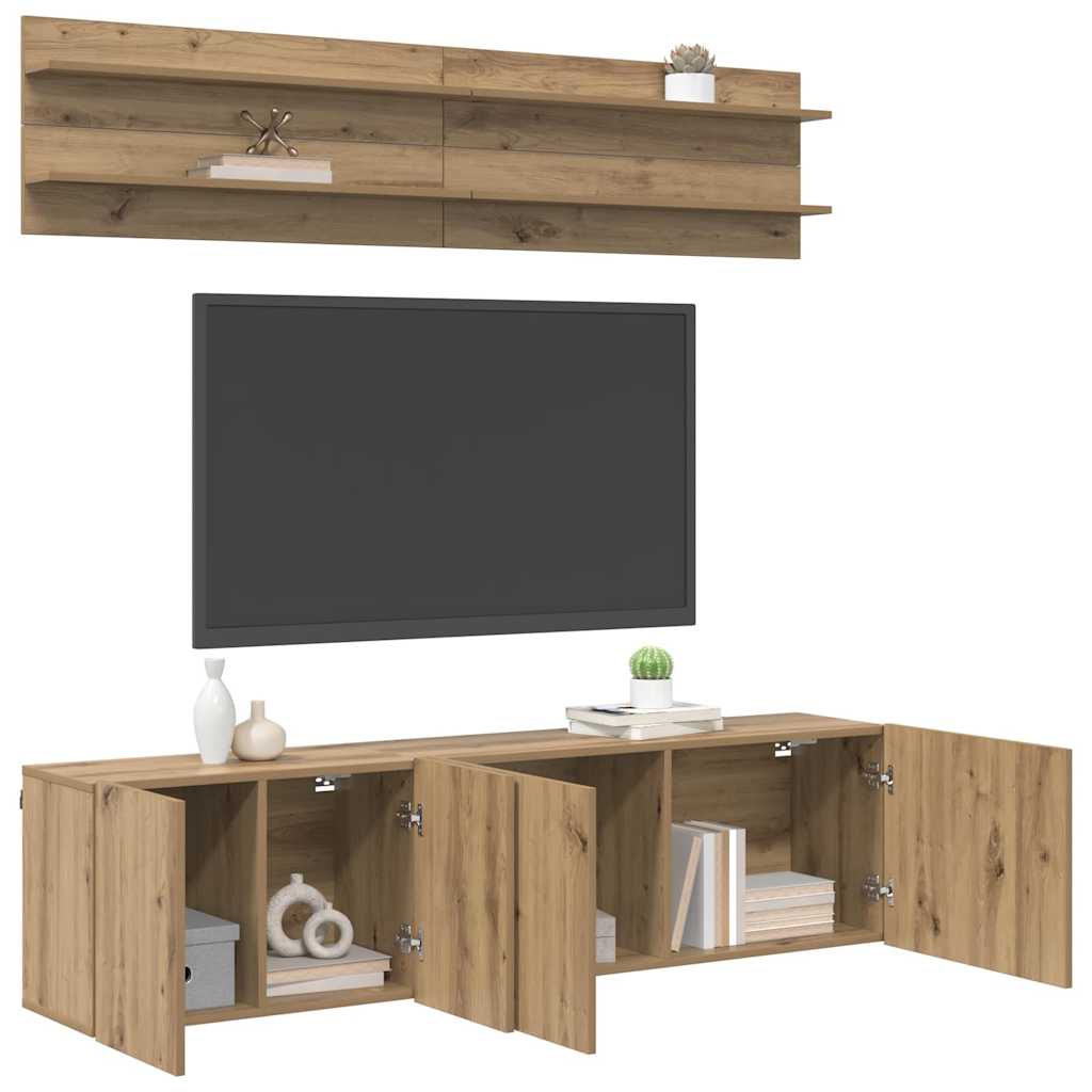 TV-Einheiten Wandmontiert 6 pcs Artisan-Eiche Holzwerkstoff