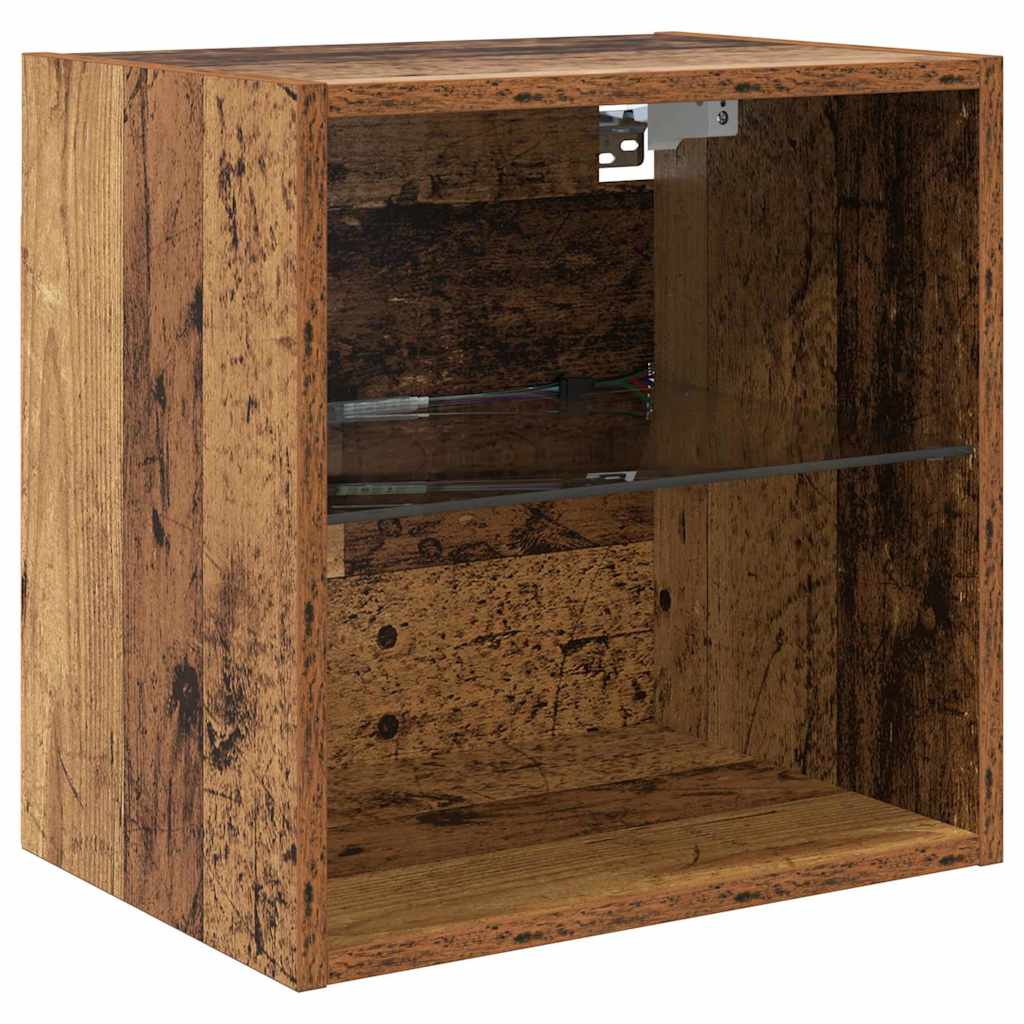 TV Wand Einheiten mit LED mit LED 5 pcs Altholz Holzwerkstoff