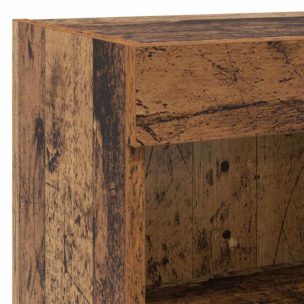 TV-Wandregal-Set mit LED 5 pcs Altholz Holzwerkstoff