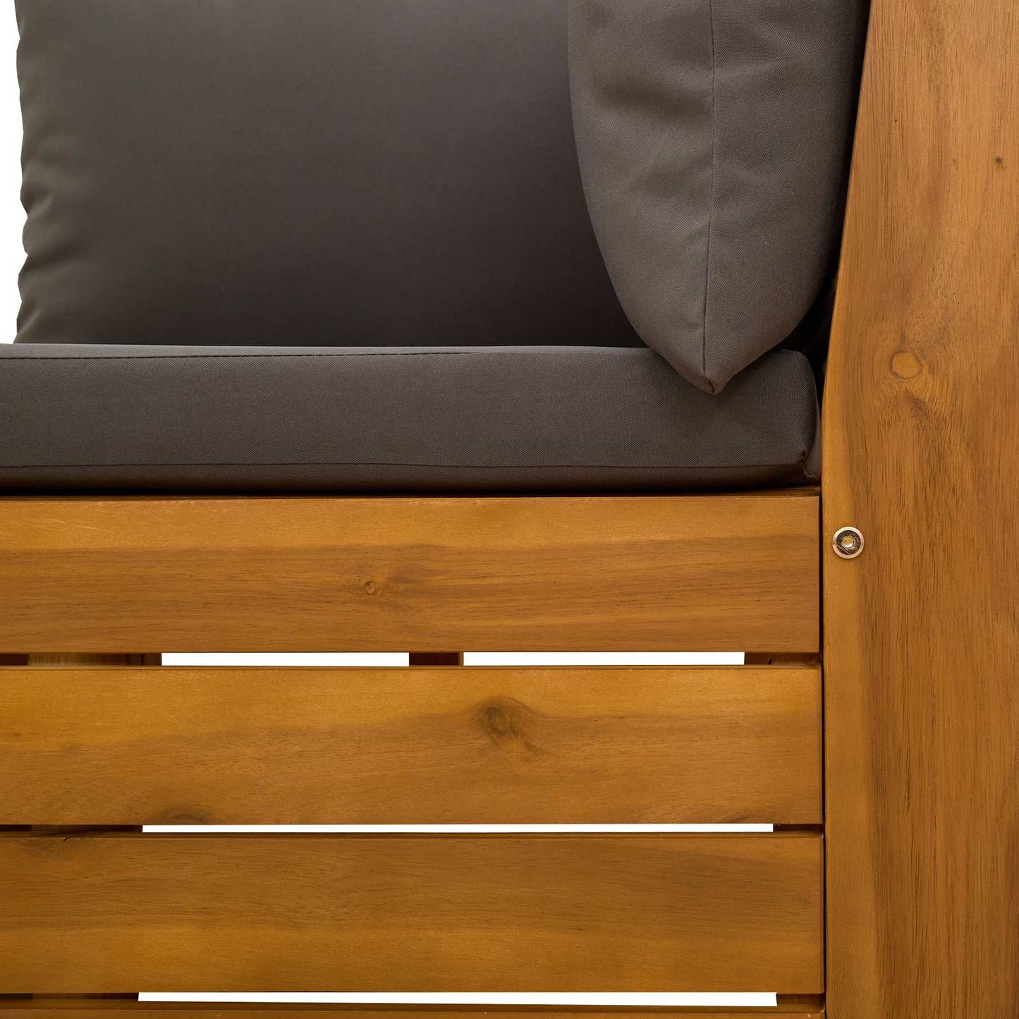2-tlg. Garten-Lounge-Set aus massivem Akazienholz Braun