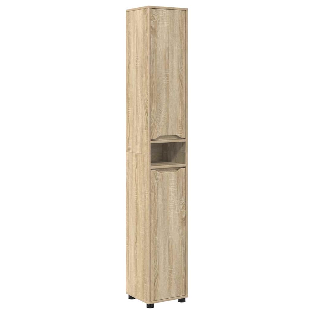 Badezimmermöbel-Set mit Regal 4 pcs Sonoma-Eiche Holzwerkstoff