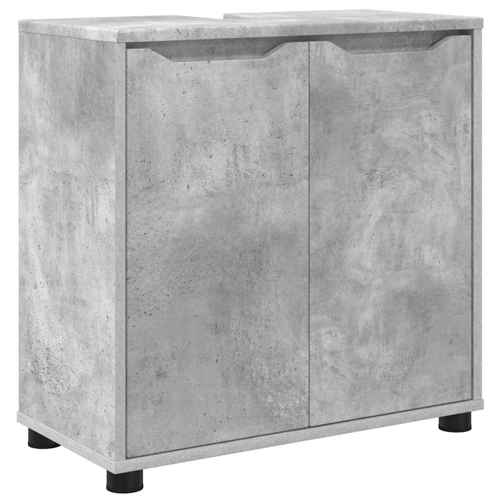 Badezimmermöbel-Set mit Regal 3 pcs Beton Grau Holzwerkstoff