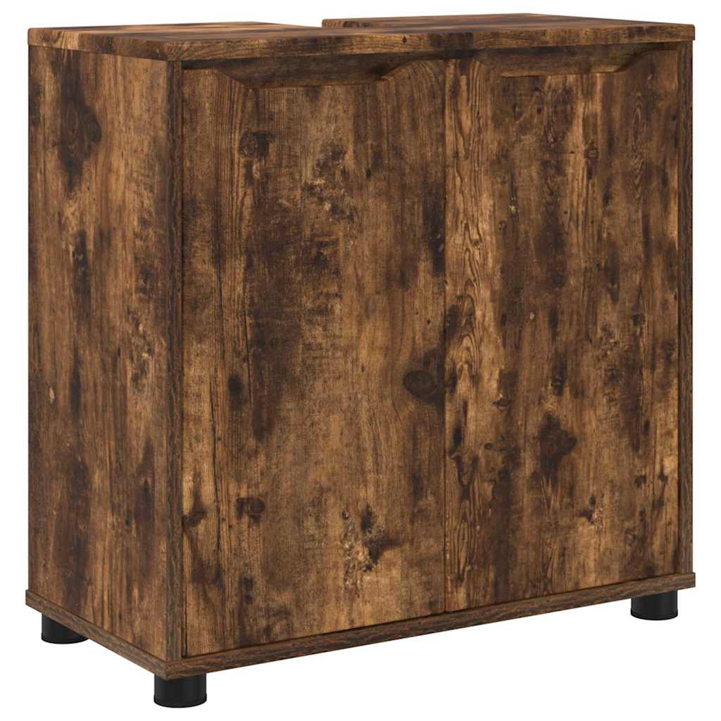 Badezimmermöbel-Set 3 pcs Geräucherte Eiche Holzwerkstoff