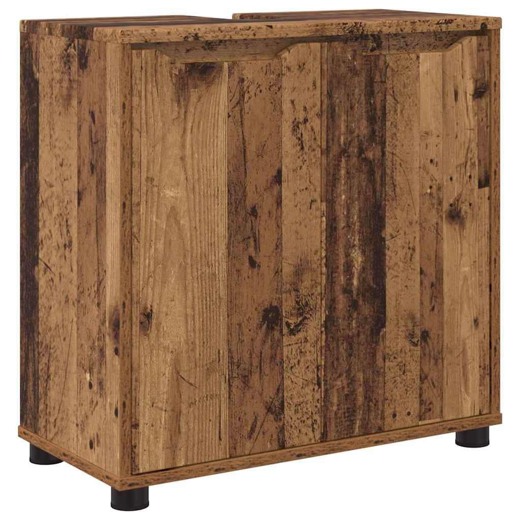 Badezimmermöbel-Set mit Schubladen 3 pcs Altholz Holzwerkstoff