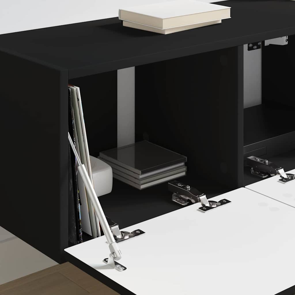TV-Wandschrank 2 pcs Schwarz 78,5 x 31 x 29,5 cm Holzwerkstoff