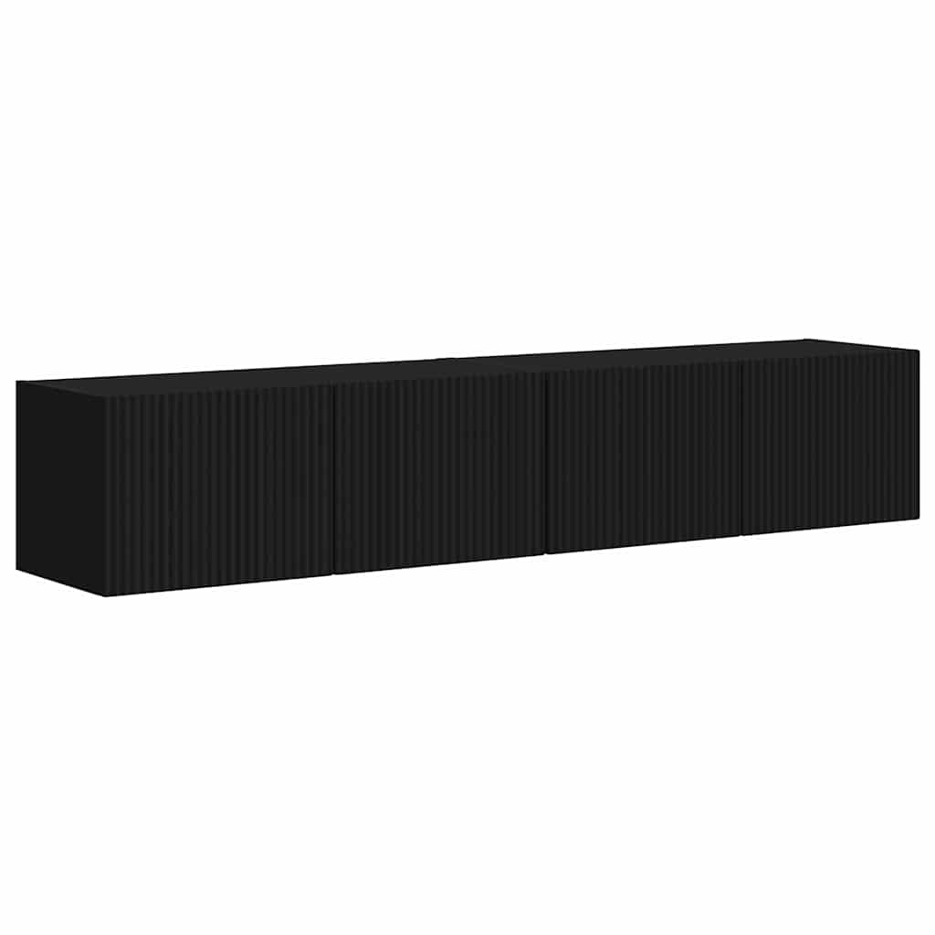 TV-Wandschrank 2 pcs Schwarz 78,5 x 31 x 29,5 cm Holzwerkstoff