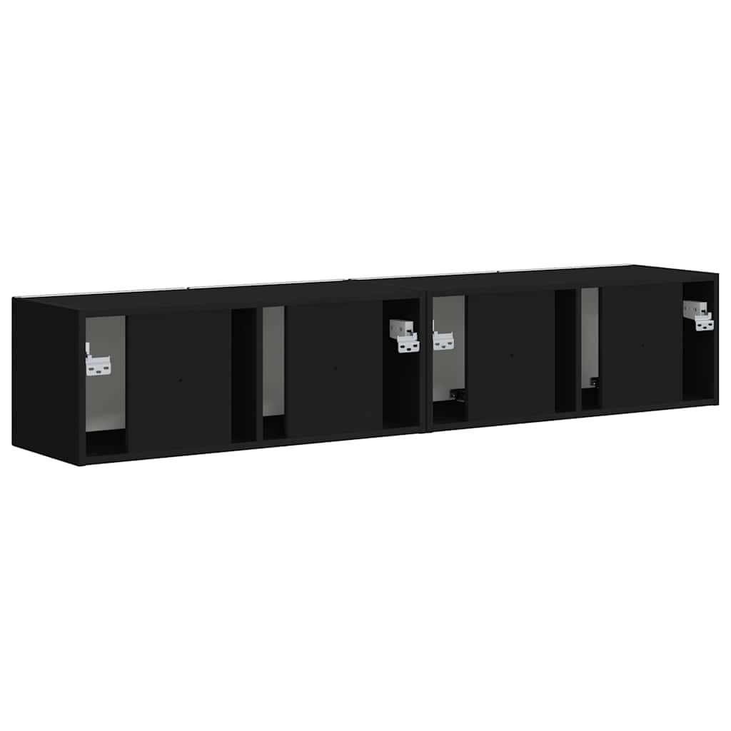 TV-Wandschrank 2 pcs Schwarz 78,5 x 31 x 29,5 cm Holzwerkstoff
