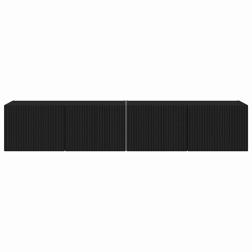 TV-Wandschrank 2 pcs Schwarz 78,5 x 31 x 29,5 cm Holzwerkstoff